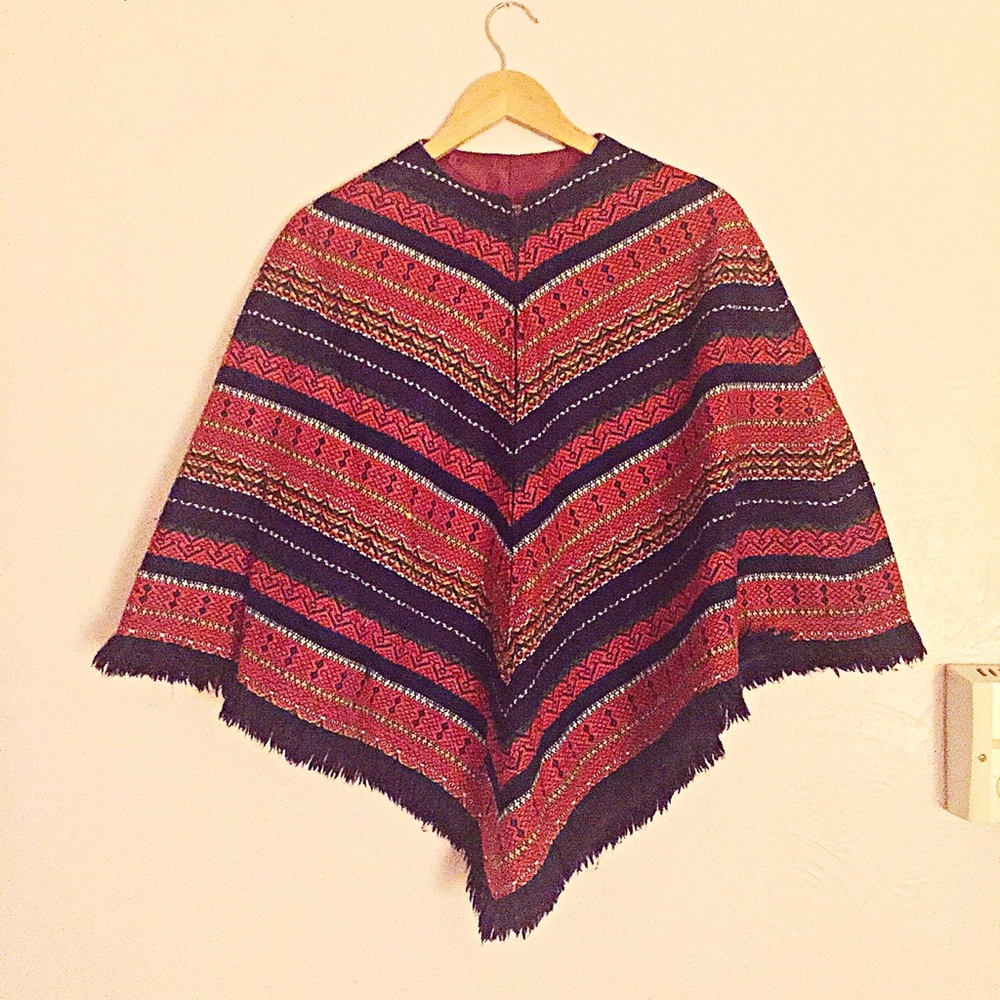 Vintage Fringed Poncho